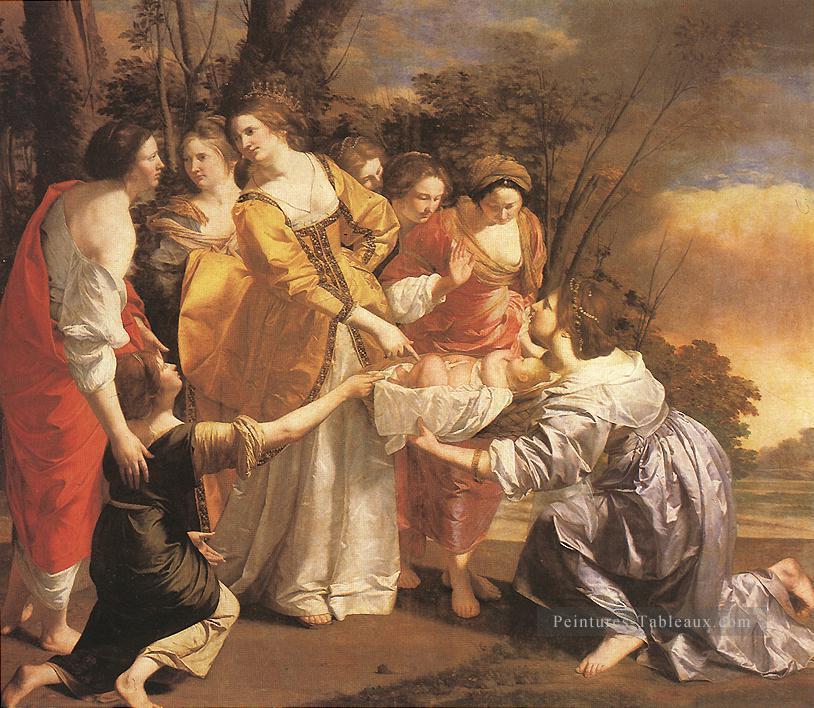 Trouvaille de Moïse baroque peintre Orazio Gentileschi Peintures à l'huile